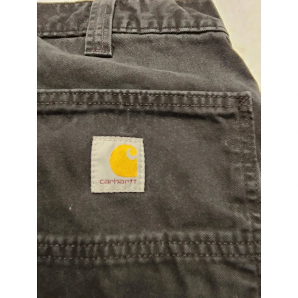 Carhartt Relaxed Fit Work Pants Men's 32x34 Black Cotton Canvas Straight Leg